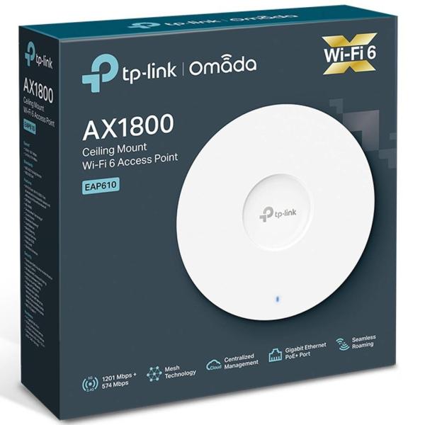 PUNTO DE ACESSO TP LINK INALAMBRICO AX1800 CEILING MOUNT WI-FI 6 EAP610
