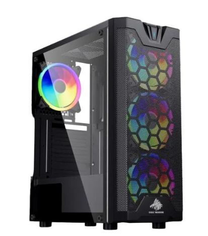 CASE GAMER EAGLE WARRIOR H430 GLASS CG12AARA001C USB + HD AUDIO + USB 3.0 3FAN ARGBSTRIP FRONT