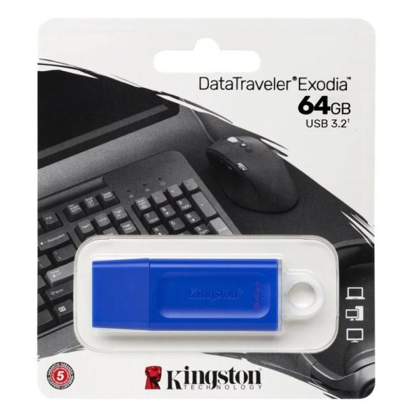 MEMORIA USB 64GB 3.0 KINGSTON EXODIA KC-U2G64-7GB AZUL