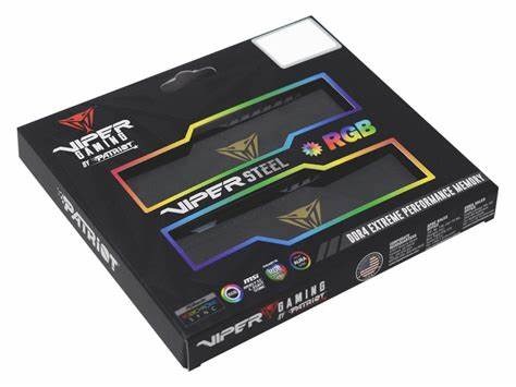 MEMORIA PC 16GB DDR4 3600MHZ PATRIOT VIPER STEEL RGB BLACK PVSR416G360C8K V4S RGB