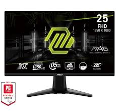 MONITOR 24.5" MSI MAG 255XFV 1920 X 1080 250HZ 0.5MS RAPID VA NEGRO 9S6-3BC21M-004