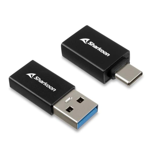 ADAPTADOR SHARKOON OFFICEPAL USB-A A USB-C Y USB-C A USB-A 4044951038473 NEGRO
