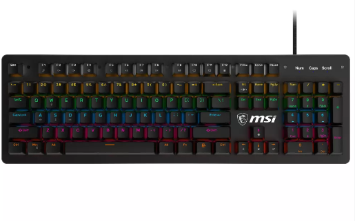 TECLADO GAMING RGB MSI FORCE GK300 MECANICO ALAMBRICO INGLES S11-04US20P-HH9 AZUL