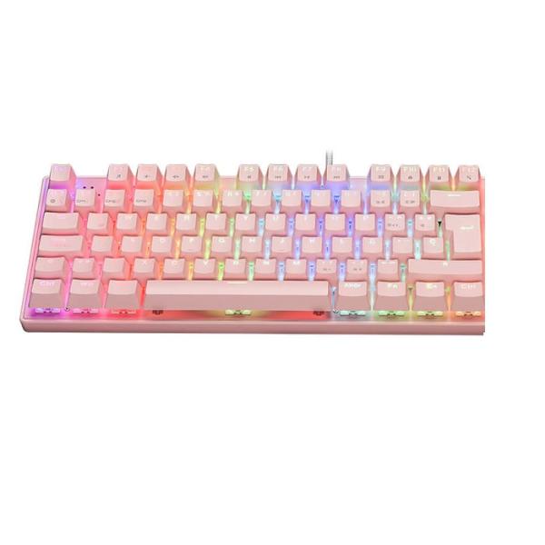 TECLADO GAMER EAGLE WARRIOR MECANICO USB Y INALAMBRICO BLUETOOTH GAMING(USB+2.4G+BLUETOOH) 62 RGB LED BACKLIT PINK SPANISH KAY182U0001C