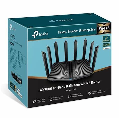 ROUTER TP LINK TRI-BAND 8-STREAM WI-FI AX7800 ARCHER AX95