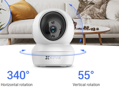CAMARA DE SEGURIDAD EZVIZ H6C PRO PAN & TILT 4MM 1920 &times; 1080 H.264/H.265 1 MBPS FHD CS-H6C-R105-1L2WF(AM-STD) 303102837