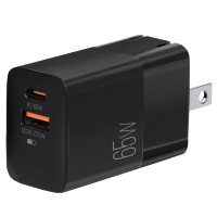 CARGADOR DUAL PD FAST WALL CHARGER ARGOM VOLTA P7 TYPE-C+USB 65W ARG-AC-0125BK