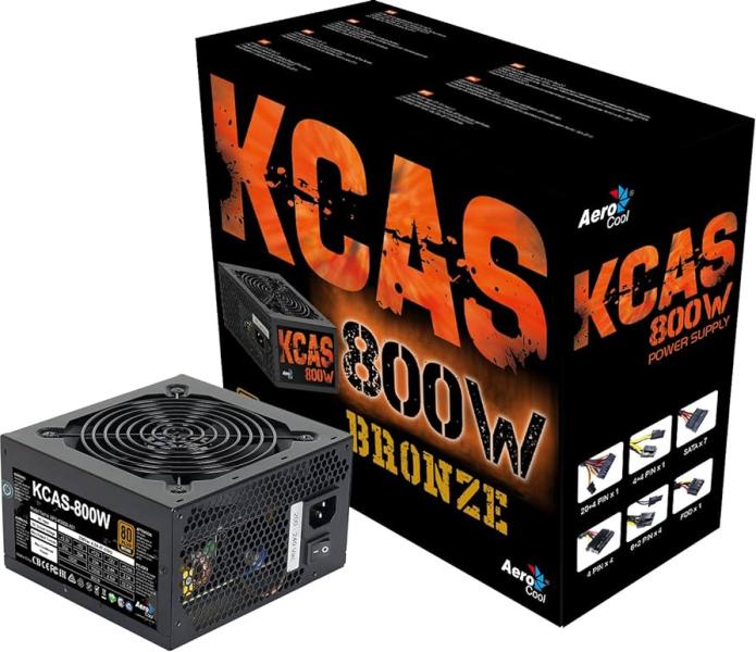 FUENTE DE PODER AEROCOOL 800W BRONZE KCAS-800W 100-240V ACPB-KC80FUC.12