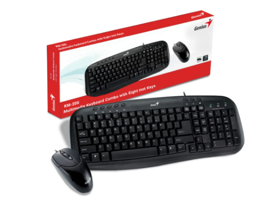 TECLADO Y MOUSE GENIUS SMART KM-200 SP USB BLACK 31330003401