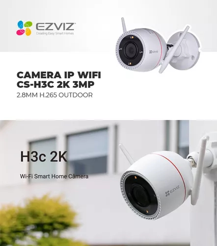 CAMARA DE SEGURIDAD EZVIZ H3C 2K SMART WI-FI 3MP 2304 &times; 1296 CS-H3C-R100-1K3WKFL (2.8MM) (M) (AM-STD) (E) 303102714