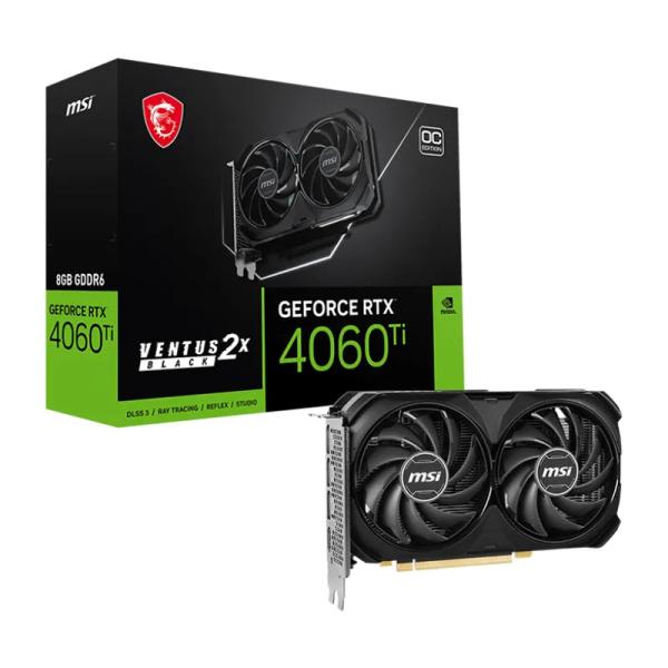TARJETA DE VIDEO MSI GEFORCE RTX4060 TI VENTUS 2X BLACK 8G OC 912-V512-007