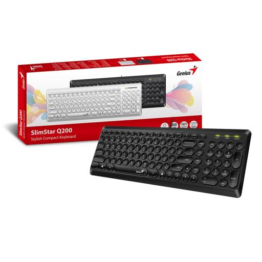 TECLADO GENIUS SLIMSTAR Q200 SP USB BLACK 31310020401