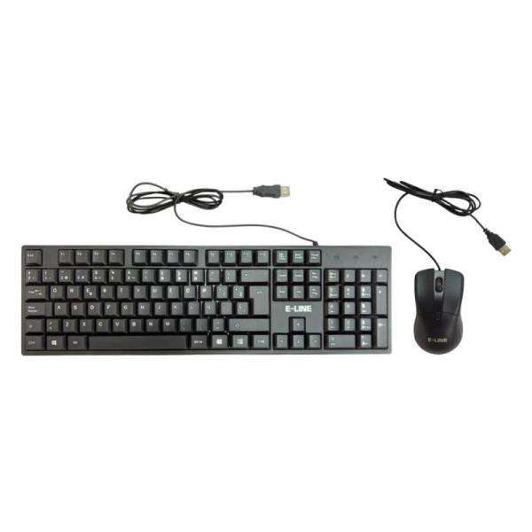 TECLADO Y MOUSE E-LINE USB BLACK KBS782U0001C KBS782+MS