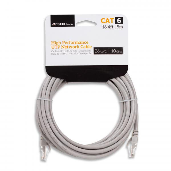 CABLE ARGOM DE RED CAT6E 16.4F / 5M GRIS ARG-CB-1554