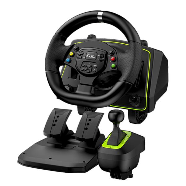 VOLANTE CON PEDALES GENIUS RS2 SPEEDMASTER X2 PARA PC XBOX Y PS NEGRO