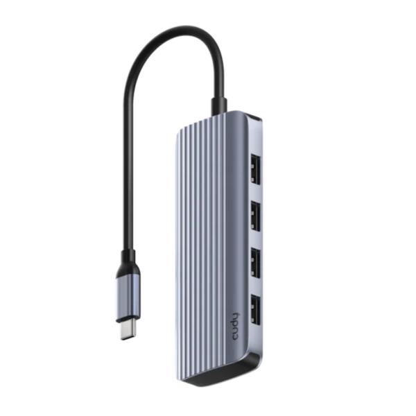 HUB CUDY UH500 USB-C 6 EN 1 HDMI 4K PLATEADO