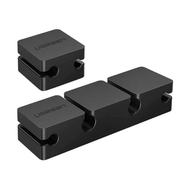 ORGANIZADOR DE CABLES UGREEN LP208 ADHESIVO COMBINACION 3+1 70585 NEGRO