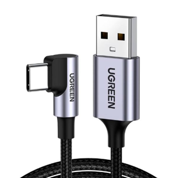 CABLE UGREEN US284 USB-A A USB-C ANGULO RECTO 2 METROS 50942 GRIS
