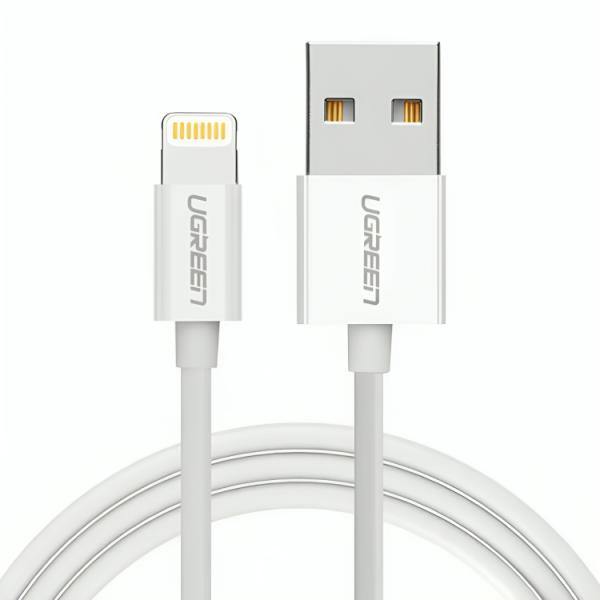 CABLE UGREEN US155 USB-A A LIGHTNING 1 METRO 20728 BLANCO