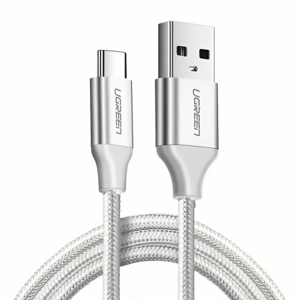 CABLE UGREEN US287 USB-A 2.0 A USB-C 1 METRO 60121 BLANCO