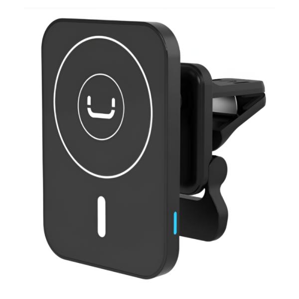 SOPORTE DE CELULAR UNNO TEKNO CH3013BK CON CARGADOR INAL&Aacute;MBRICO MAGN&Eacute;TICO PARA VENTILACI&Oacute;N NEGRO