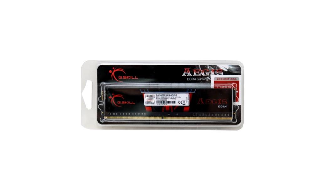 MEMORIA RAM PC 8GB G.SKILL AEGIS DDR4 3200MHZ CL16 1.35V F4-3200C16S-8GIS NEGRO/ROJO