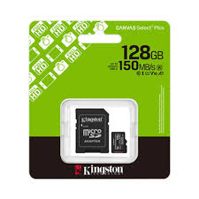 MEMORIA MICRO SD 128GB KINGSTON SDCS3/128GB CLASE 10 UHS-I U3 150 MB/S PARA DISPOSITIVOS Y CAMARAS ANDROID NEGRO