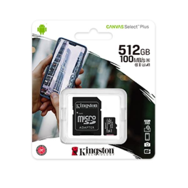 MEMORIA MICRO SD 512GB KINGSTON CANVAS SELECT PLUS 100R A UHS-I 100/85 MB/S SDCS2/512GB