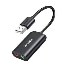ADAPTADOR DE AUDIO UGREEN US205 USB-A A 3.5MM 48KHZ 30724 NEGRO