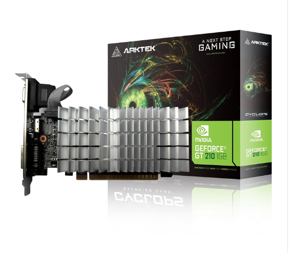 TARJETA DE VIDEO ARKTEK GEFORCE G210 1GB 64 BITS V1 GDDR3 600 MHZ AKN210D3S1GL1 NEGRO