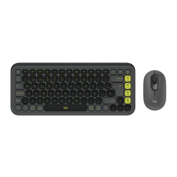 TECLADO Y MOUSE LOGITECH POP ICON COMBO INAL&Aacute;MBRICO BLUETOOTH ESPA&Ntilde;OL 920-013052 NEGRO