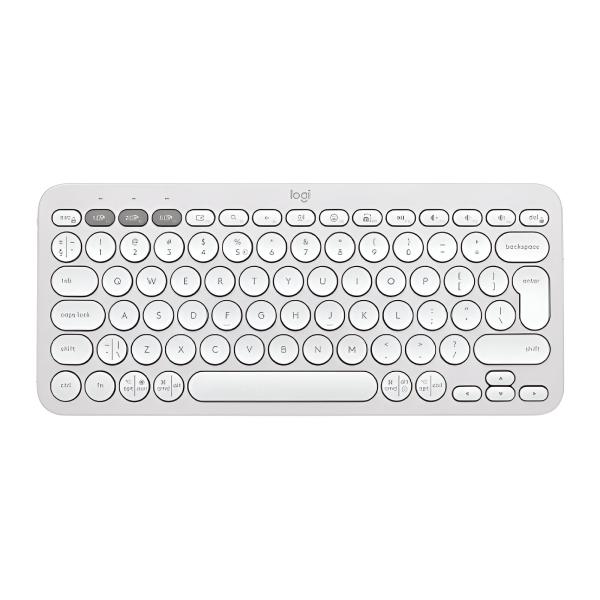 TECLADO LOGITECH PEBBLE KEYS 2 K380S MEMBRANA INAL&Aacute;MBRICO BLUETOOTH ESPA&Ntilde;OL 920-011784 BLANCO