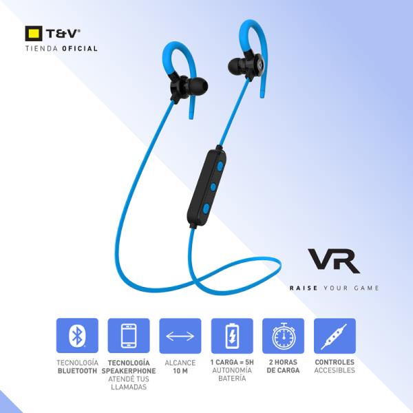 AUDIFONO THONET & VANDER VR10 INAL&Aacute;MBRICO BLUETOOTH HK096-03660 AZUL