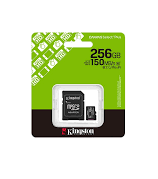 MEMORIA MICRO SD 256GB KINGSTON SDCS3/256GB CLASE 10 UHS-I U3 150 MB/S PARA DISPOSITIVOS Y CAMARAS ANDROID NEGRO