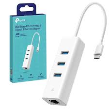 ADAPTADOR TP LINK UE330C(UN) USB-C 3 PUERTOS USB 1 PUERTO GIGABIT ETHERNET 5 GBPS